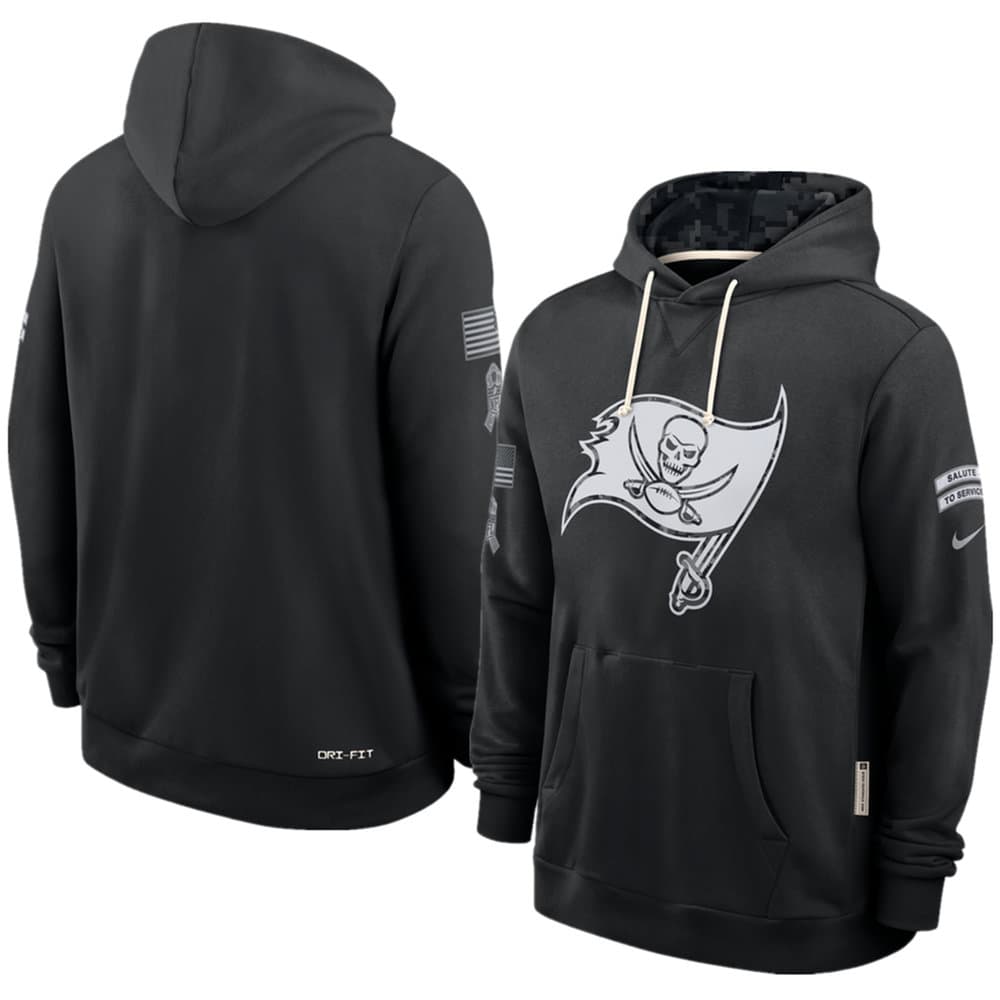 Men's Tampa Bay Buccaneers Nike Black 2026 Salute to Service Sideline Dri-FIT Pullover Hoodie