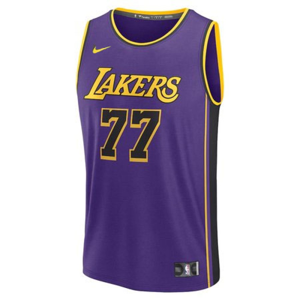 Unisex Los Angeles Lakers #77 Luka Doncic Purple Swingman City Edition Jersey