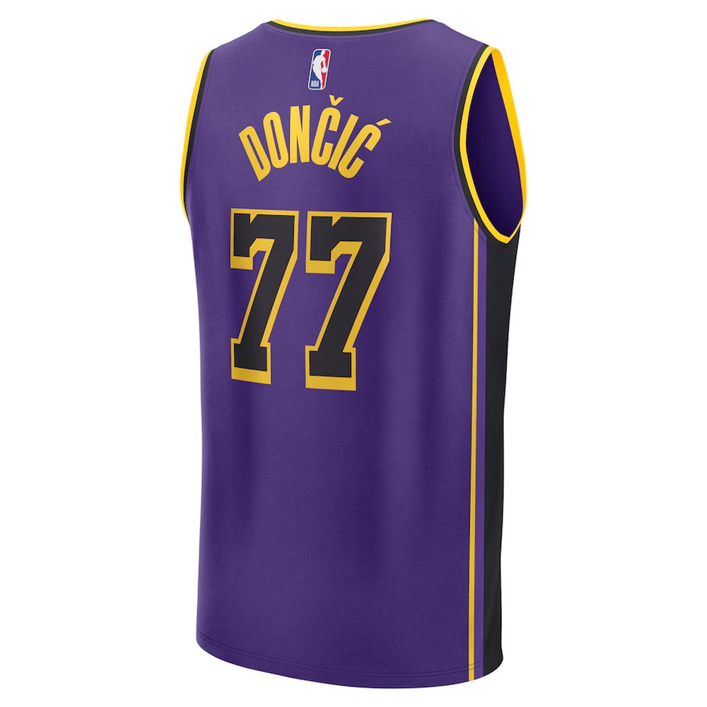 Unisex Los Angeles Lakers #77 Luka Doncic Purple Swingman City Edition Jersey