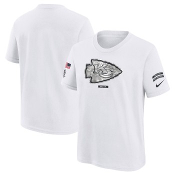 Youth Kansas City Chiefs White 2024 Salute To Service T-Shirt