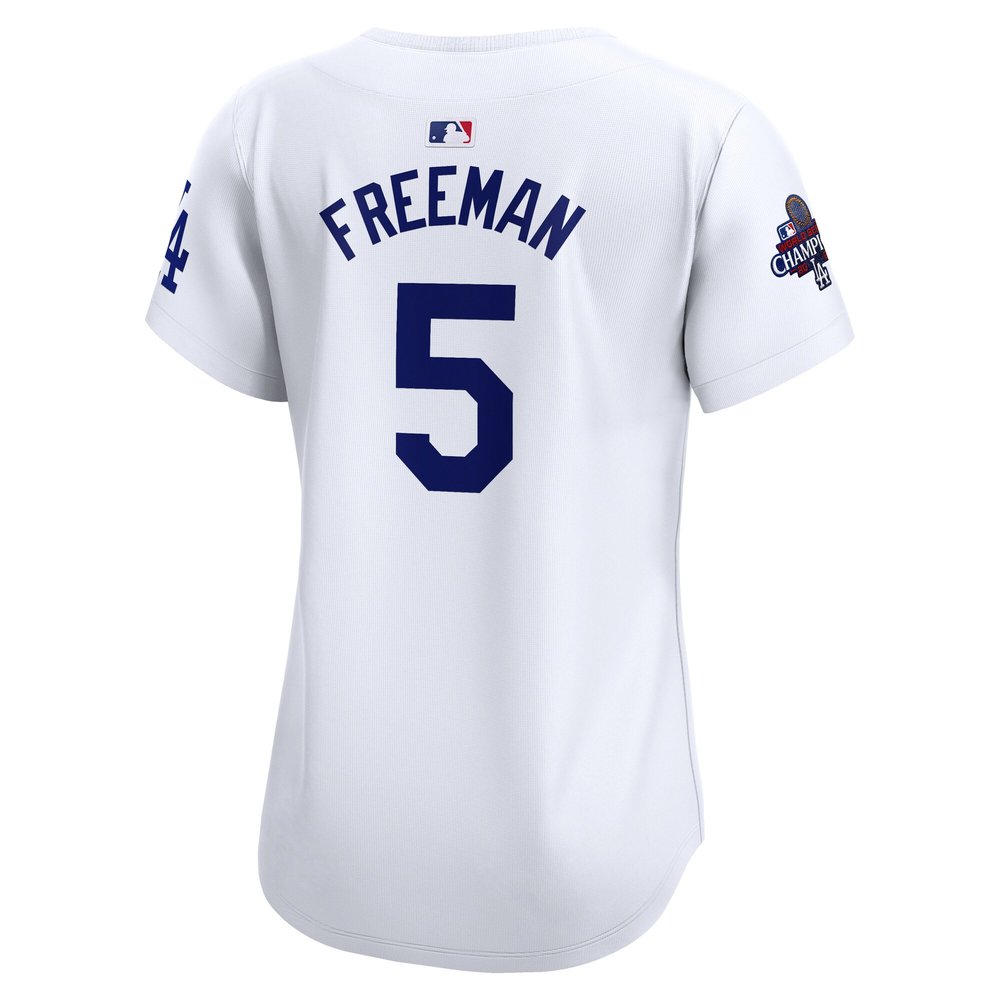 Women's Los Angeles Dodgers #5 Freddie Freeman White 2024 World Series Champions Home Limited Player Jersey