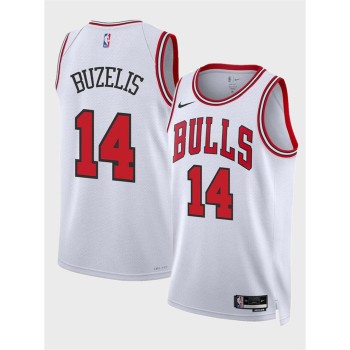 Men's Chicago Bulls #14 Matas Buzelis White 2024 Draft Association Edition Stitched Basketball Jersey Men's Chicago Bulls #14 Matas Buzelis White 2024 Draft Association Edition Stitched Basketball Jersey