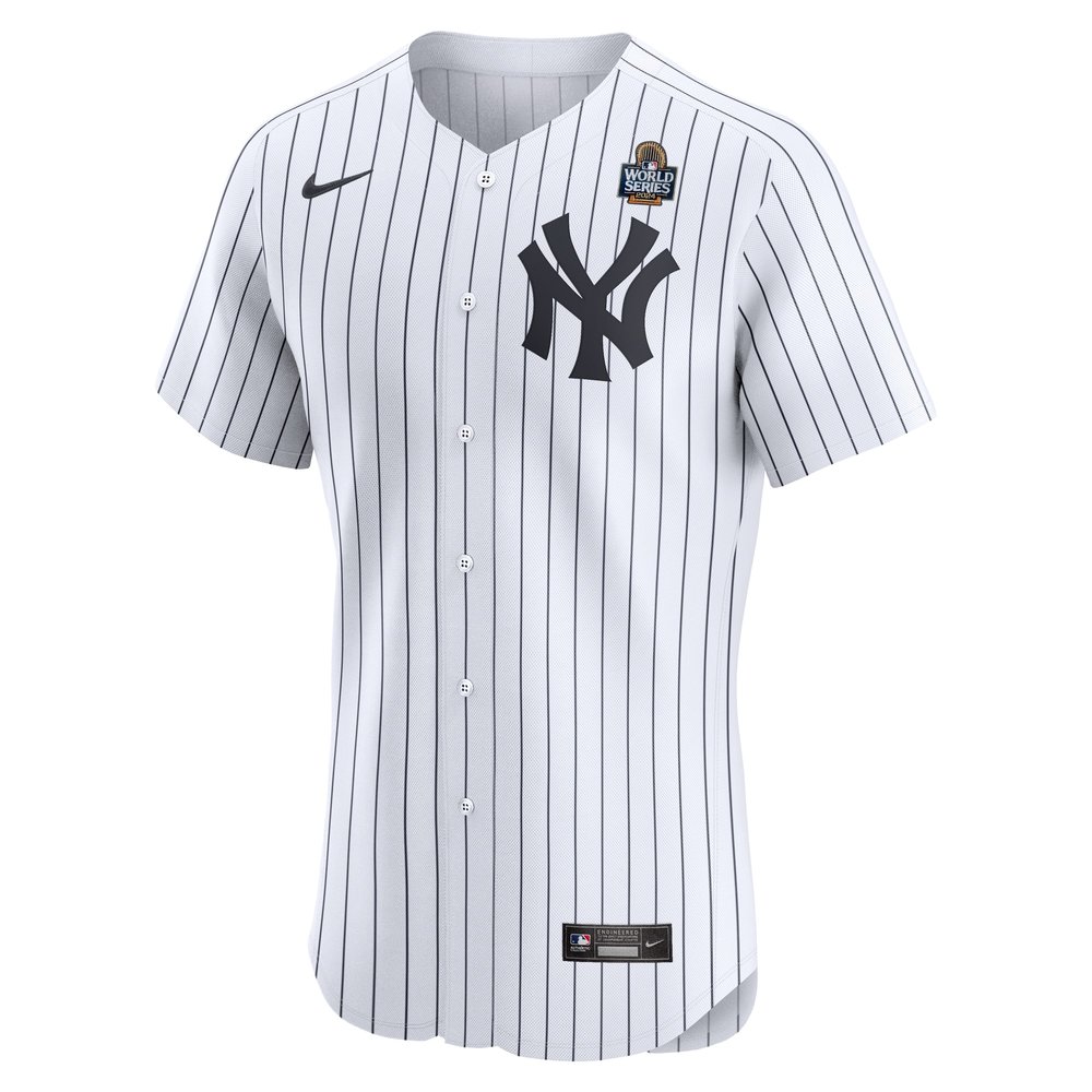 Men's New York Yankees #99 Aaron Judge White 2024 World Series Home Elite Player Jersey