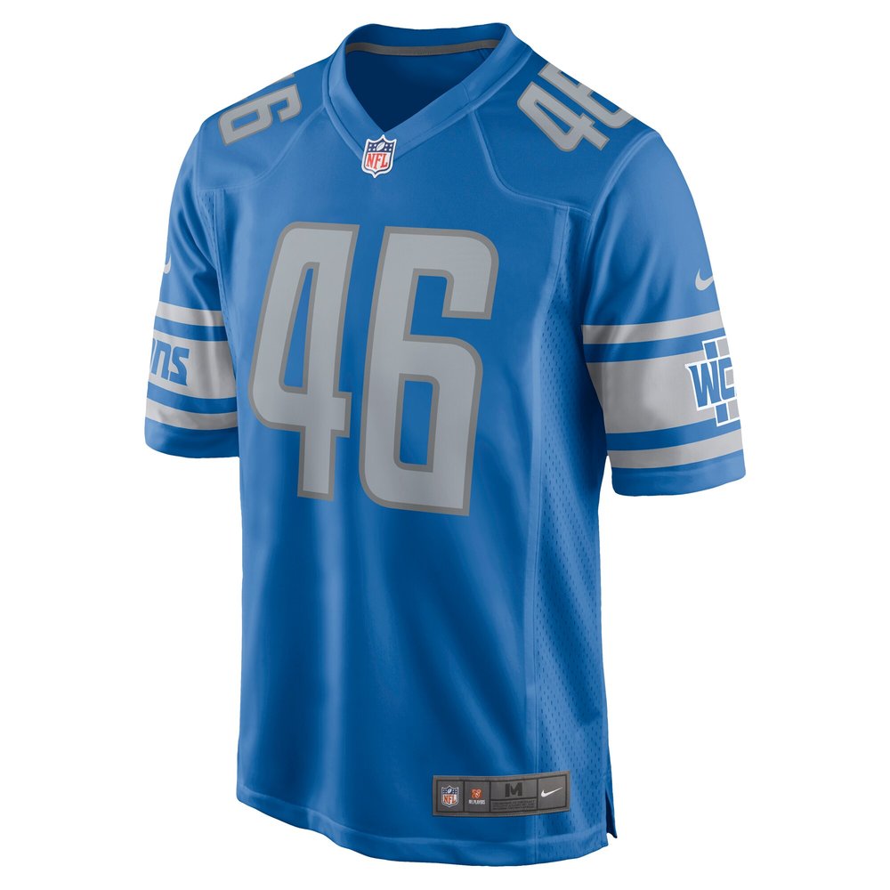Men's Detroit Lions Jack Campbell Blue 2023 NFL Draft First Round Pick Game Jersey