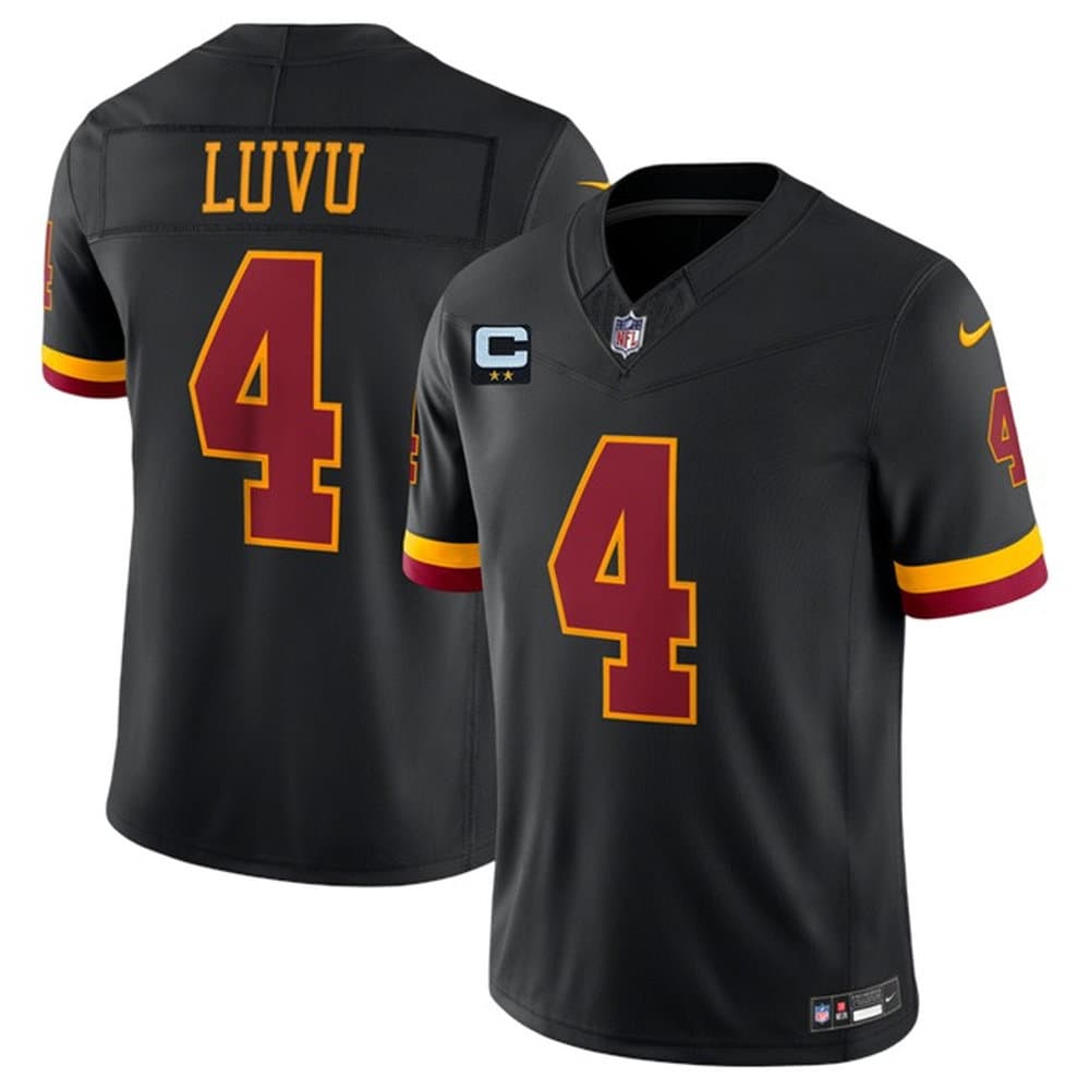 Men's Washington Commanders #4 Frankie Luvu Black 2026 With 2-Star C Patch Vapor F.U.S.E. Limited Jersey