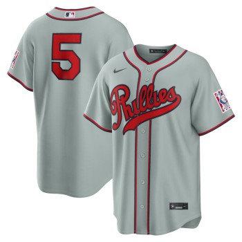 Men's Philadelphia Phillies #5 Bryson Stott Nike Gray 2026 Field of Dreams Stadium Jersey