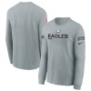 Youth Philadelphia Eagles Gray 2024 Salute To Service Long Sleeve T-Shirt