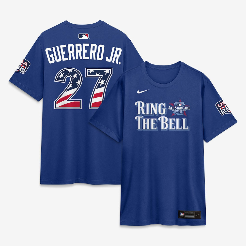 Men's American League #27 Vladimir Guerrero Jr. Nike Rush Blue 2026 All-Star Game Name & Number T-Shirt