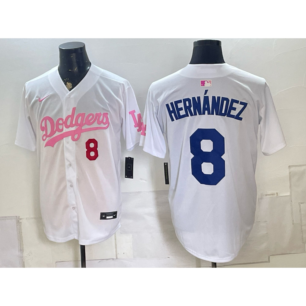 Youth Los Angeles Dodgers #8 Enrique Hernandez White Cool Base Stitched Baseball Jersey