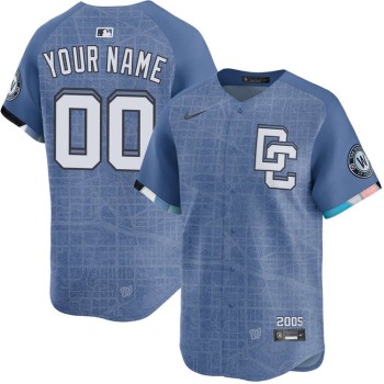 Youth Washington Nationals Blue City Connect Limited Custom Jersey