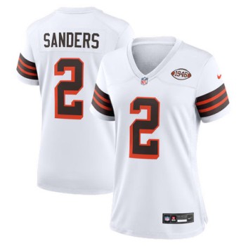 Women's Cleveland Browns #2 Shedeur Sanders Nike White Alternate Game Jersey