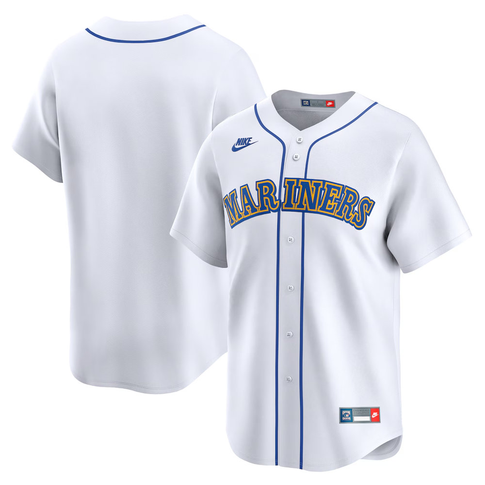 Men's Seattle Mariners Nike White Throwback Cooperstown Collection Limited Jersey
