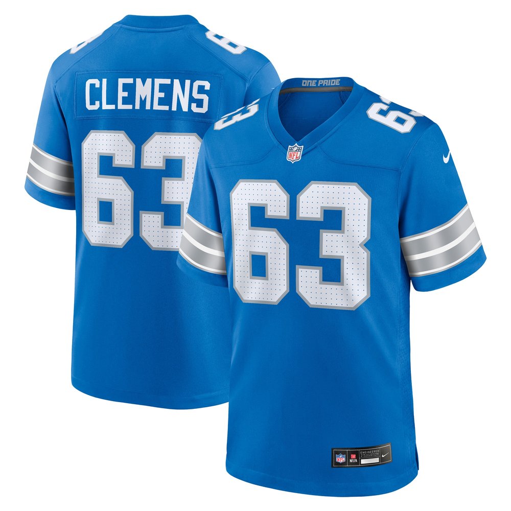 Men's Detroit Lions Duke Clemens  Blue Game Jersey