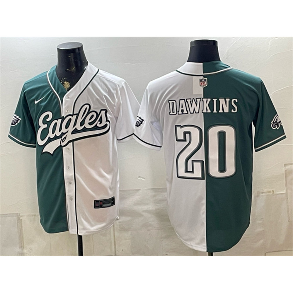 Youth Philadelphia Eagles #20 Brian Dawkins Green Split Stitched Jersey