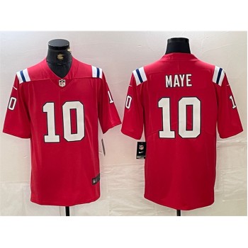Men's New England Patriots #10 Drake Maye Red 2024 Draft Vapor Limited Stitched Football Jersey Men's New England Patriots #10 Drake Maye Red 2024 Draft Vapor Limited Stitched Football Jersey