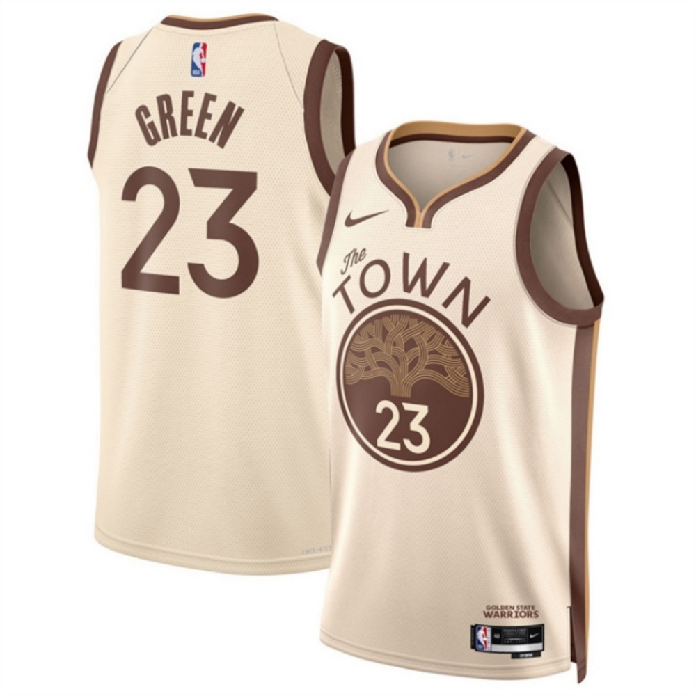 Men's Golden State Warriors #23 Draymond Green Tan 2025/26 City Edition Stitched Basketball Jersey