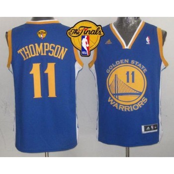 Warriors #11 Klay Thompson Blue The Finals Patch Stitched NBA Jersey