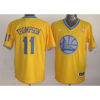 Warriors #11 Klay Thompson Gold 2013 Christmas Day Swingman Stitched NBA Jersey