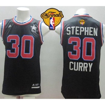 Warriors #30 Stephen Curry Black 2015 All Star The Finals Patch Stitched NBA Jersey