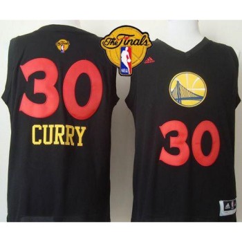 Warriors #30 Stephen Curry Black New Fashion The Finals Patch Stitched NBA Jersey
