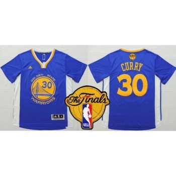 Warriors #30 Stephen Curry Blue Short Sleeve The Finals Patch Stitched NBA Jersey Warriors #30 Stephen Curry Blue Short Sleeve The Finals Patch Stitched NBA Jersey