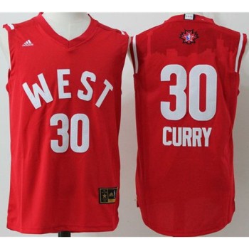 Warriors #30 Stephen Curry Red 2016 All Star Stitched NBA Jersey