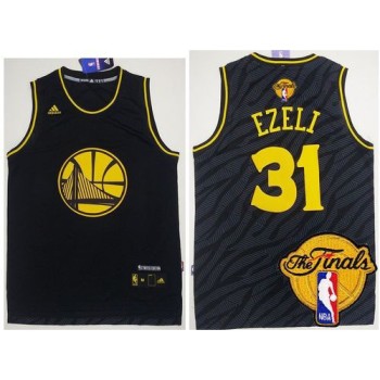 Warriors #31 Festus Ezeli Black Precious Metals Fashion The Finals Patch Stitched NBA Jersey
