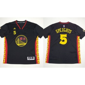 Warriors #5 Marreese Speights Black Slate Chinese New Year Stitched NBA Jersey