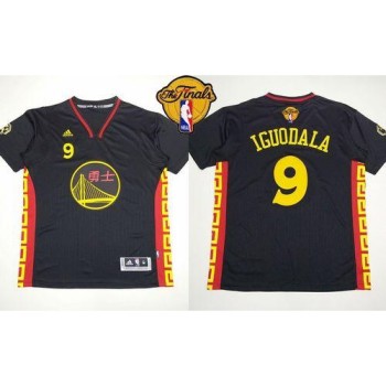 Warriors #9 Andre Iguodala Black Slate Chinese New Year The Finals Patch Stitched NBA Jersey