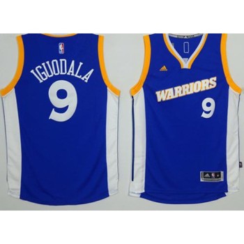 Warriors #9 Andre Iguodala Royal Stretch Crossover Stitched NBA Jersey