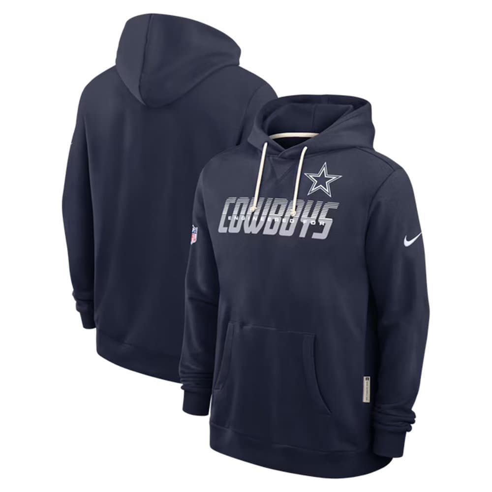 Men's Dallas Cowboys Navy Sideline Standard Issue Top Prospect Dri-FIT Hoodie