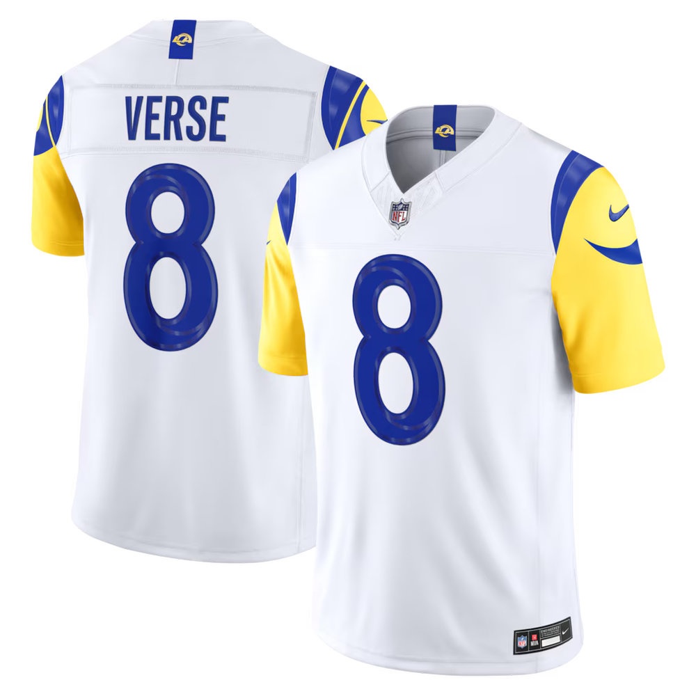 Men's Los Angeles Rams #8 Jared Verse White Vapor F.U.S.E. Sewn Down Limited Jersey