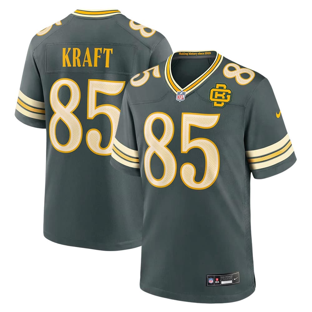Men's Green Bay Packers #85 Tucker Kraft Green 2026 Rivalries Collection Game Jersey