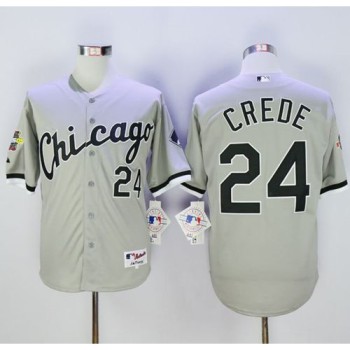 White Sox #24 Joe Crede Grey 2005 World Series Stitched MLB Jersey White Sox #24 Joe Crede Grey 2005 World Series Stitched MLB Jersey