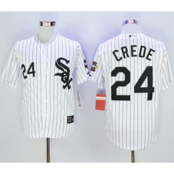 White Sox #24 Joe Crede White Throwback Stitched MLB Jersey White Sox #24 Joe Crede White Throwback Stitched MLB Jersey