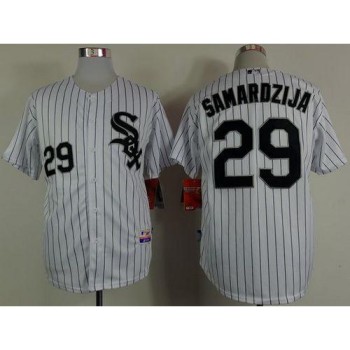 White Sox #29 Jeff Samardzija White Black Strip Stitched MLB Jerseys White Sox #29 Jeff Samardzija White Black Strip Stitched MLB Jerseys