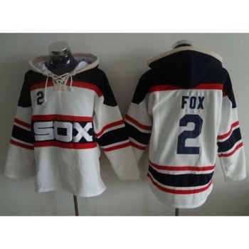 White Sox #2 Nellie Fox White Sawyer Hooded Sweatshirt Alternate Home MLB Hoodie White Sox #2 Nellie Fox White Sawyer Hooded Sweatshirt Alternate Home MLB Hoodie
