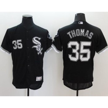 White Sox #35 Frank Thomas Black Flexbase Authentic Collection Stitched MLB Jersey White Sox #35 Frank Thomas Black Flexbase Authentic Collection Stitched MLB Jersey