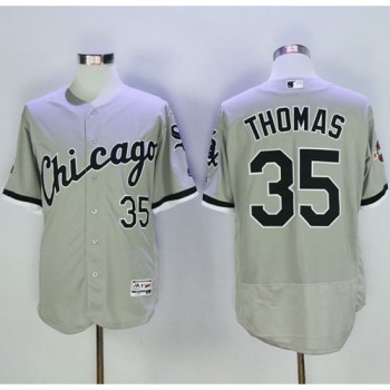 White Sox #35 Frank Thomas Grey Flexbase Authentic Collection Stitched MLB Jersey White Sox #35 Frank Thomas Grey Flexbase Authentic Collection Stitched MLB Jersey