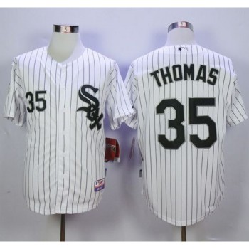 White Sox #35 Frank Thomas White(Black Strip) Cool Base Stitched MLB Jersey White Sox #35 Frank Thomas White(Black Strip) Cool Base Stitched MLB Jersey