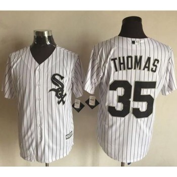 White Sox #35 Frank Thomas White(Black Strip) New Cool Base Stitched MLB Jersey White Sox #35 Frank Thomas White(Black Strip) New Cool Base Stitched MLB Jersey