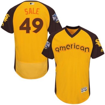 White Sox #49 Chris Sale Gold Flexbase Authentic Collection 2016 All-Star American League Stitched MLB Jersey White Sox #49 Chris Sale Gold Flexbase Authentic Collection 2016 All-Star American League Stitched MLB Jersey