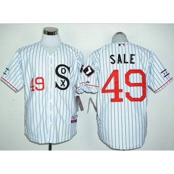 White Sox #49 Chris Sale White(Black Strip) Cooperstown Stitched MLB Jersey White Sox #49 Chris Sale White(Black Strip) Cooperstown Stitched MLB Jersey