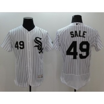 White Sox #49 Chris Sale White(Black Strip) Flexbase Authentic Collection Stitched MLB Jersey White Sox #49 Chris Sale White(Black Strip) Flexbase Authentic Collection Stitched MLB Jersey