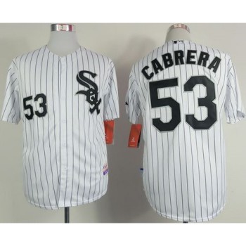 White Sox #53 Melky Cabrera White Black Strip Stitched MLB Jersey White Sox #53 Melky Cabrera White Black Strip Stitched MLB Jersey