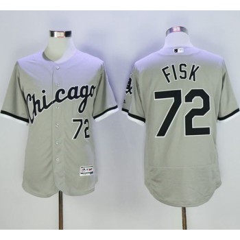 White Sox #72 Carlton Fisk Grey Flexbase Authentic Collection Stitched MLB Jersey White Sox #72 Carlton Fisk Grey Flexbase Authentic Collection Stitched MLB Jersey