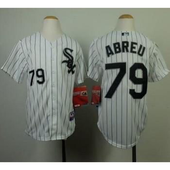 White Sox #79 Jose Abreu White(Black Strip) Cool Base Stitched Youth MLB Jersey