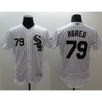 White Sox #79 Jose Abreu White(Black Strip) Flexbase Authentic Collection Stitched MLB Jersey White Sox #79 Jose Abreu White(Black Strip) Flexbase Authentic Collection Stitched MLB Jersey