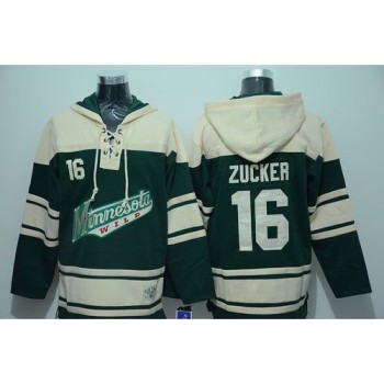 Wild #16 Jason Zucker Green Sawyer Hooded Sweatshirt Stitched NHL Jersey Wild #16 Jason Zucker Green Sawyer Hooded Sweatshirt Stitched NHL Jersey