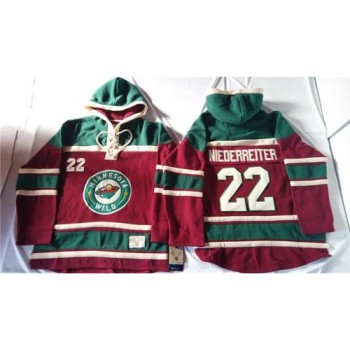 Wild #22 Nino Niederreiter Red Sawyer Hooded Sweatshirt Stitched NHL Jersey Wild #22 Nino Niederreiter Red Sawyer Hooded Sweatshirt Stitched NHL Jersey